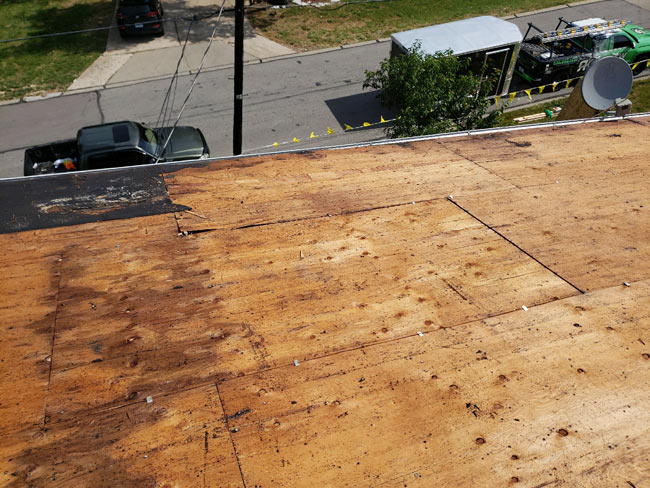 wood on roof