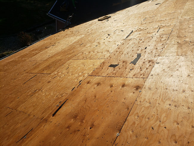 closeup of wood on roof