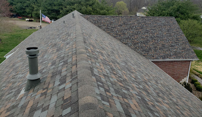top of gray roof